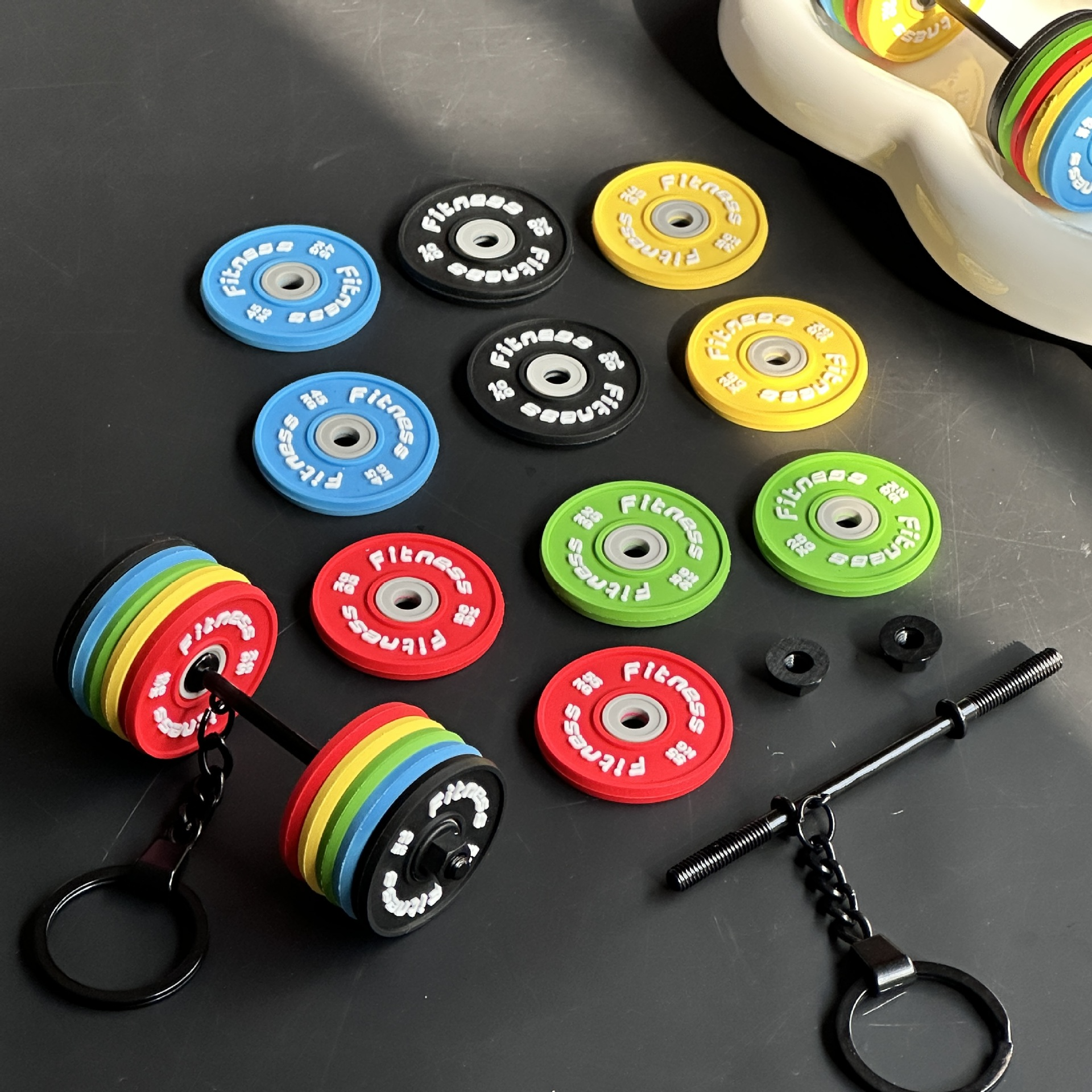 Mini Barbell Keychain