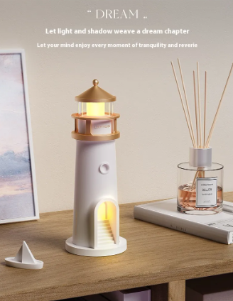 LunaGlow™ Lighthouse Moon Projection Night Light