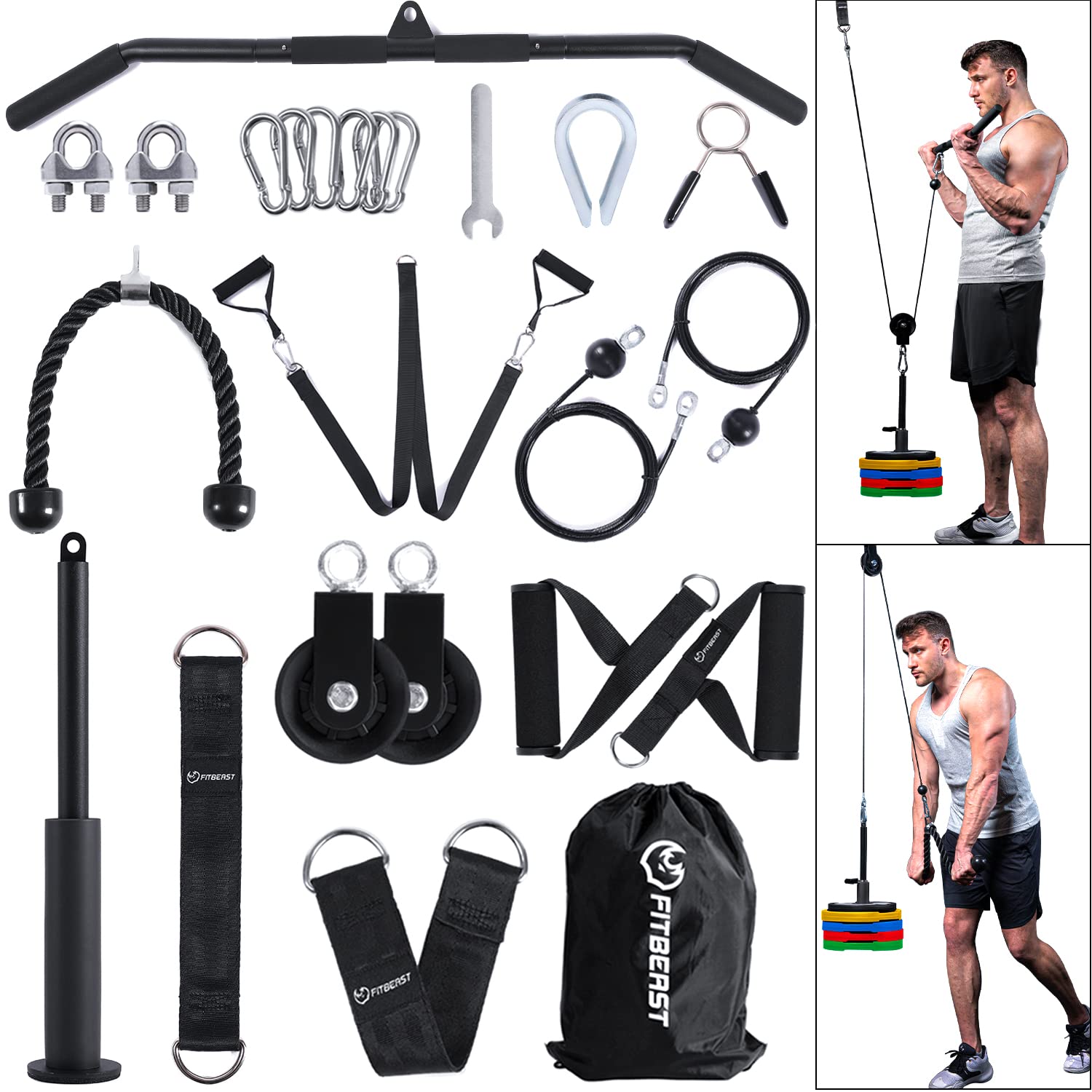 FitBeast Home Gym Pulley System for Full-Body Strength Training
